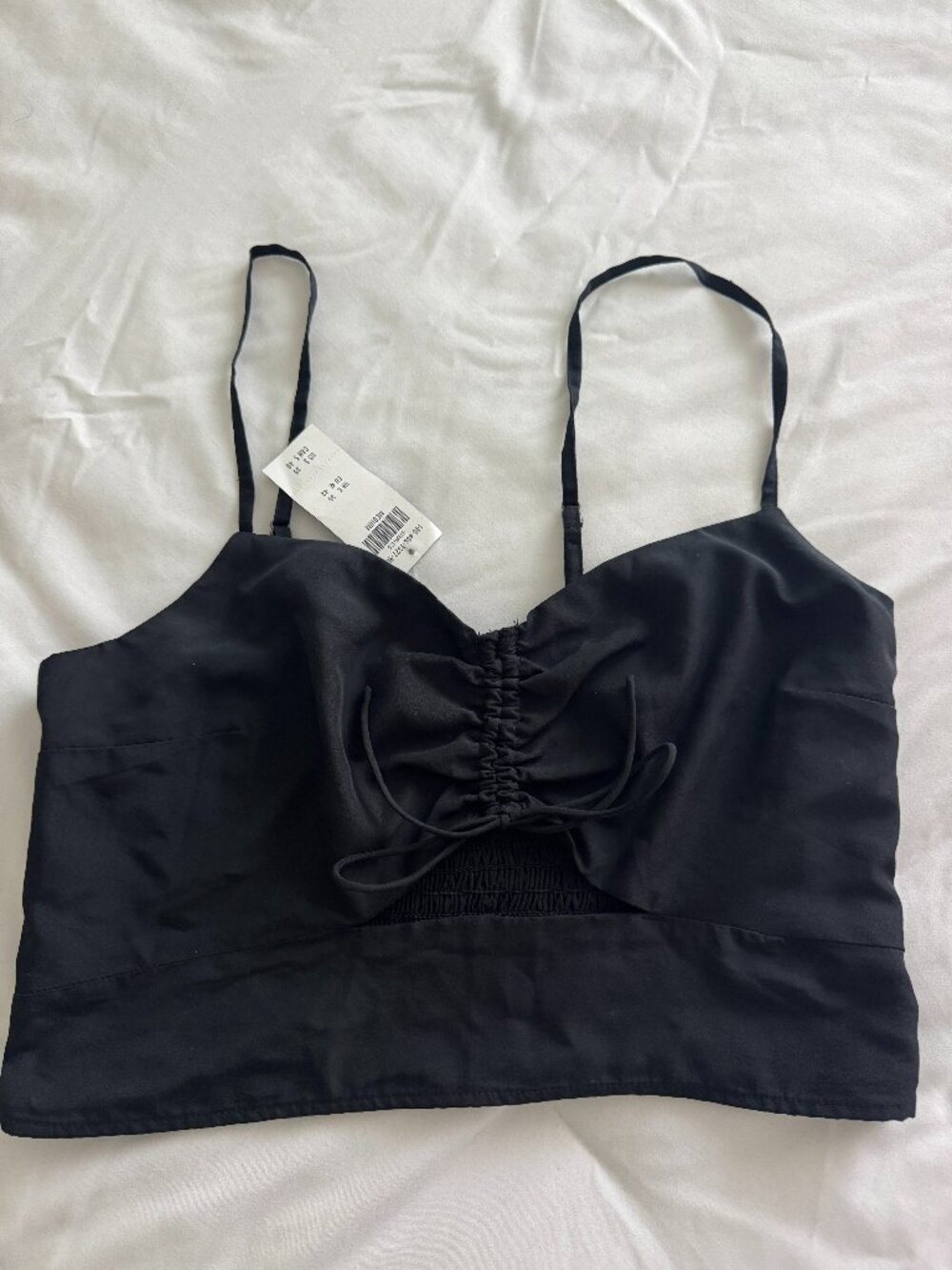 Abercrombie & Fitch Satin Tie-Front Cami Top – Medium